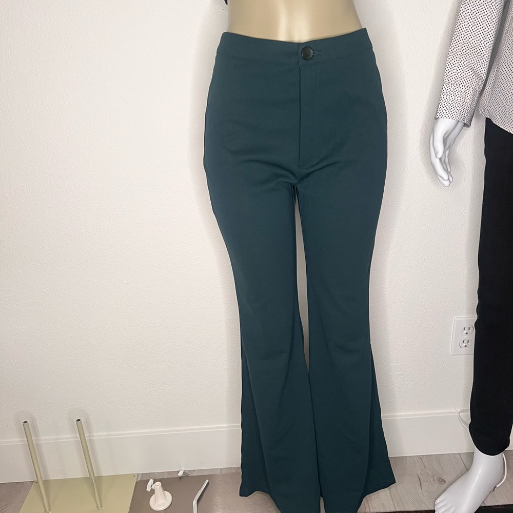 SHEIN Green Boot Cut Flare Pants